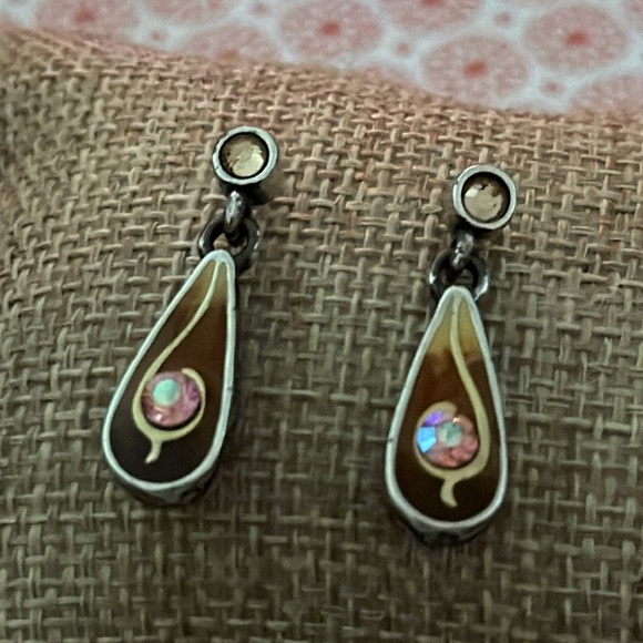 ❤️ Brighton pierced earrings tear drop shape - Picture 2 of 6